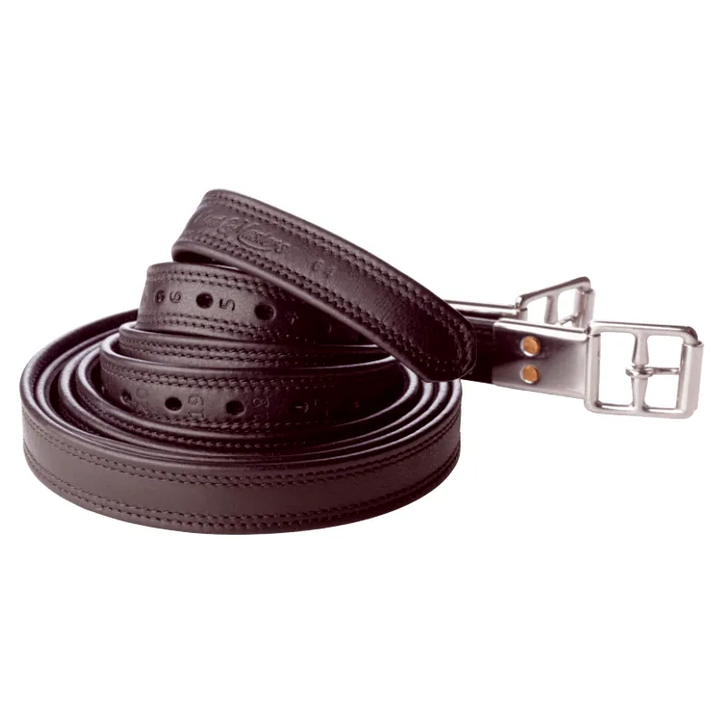Kent And Masters Leather Covered Stirrup Leathers Brown